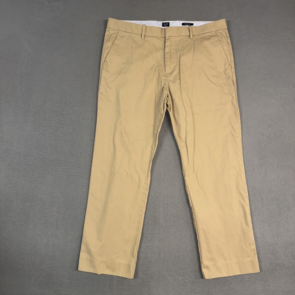 GAP Pants Mens 38x30 Brown Straight Fit Tailored Flat Front 100% Cotton Twill